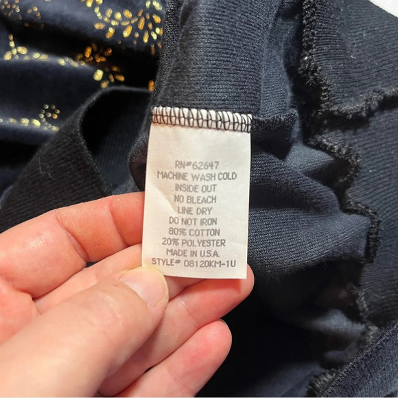 Vintage 90’s Jaclyn Sport Black Velvet Gold Floral Sweatshirt Medium Whimsigoth - Picture 2 of 10